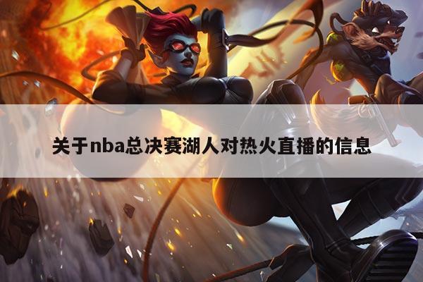 关于nba总决赛湖人对热火直播的信息